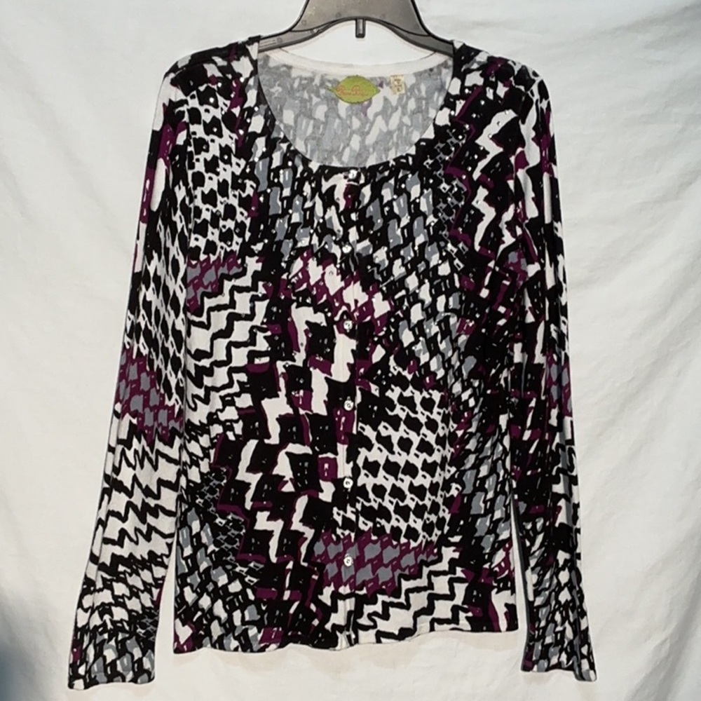 Prima Bella abstract print cardigan size small